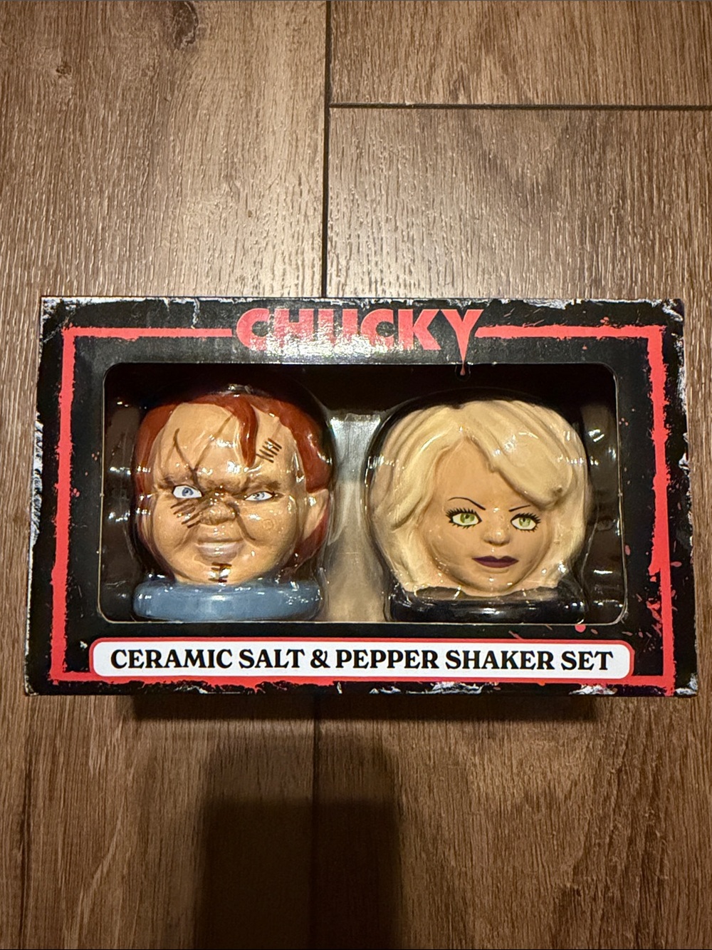 Chucky & Tiffany Ceramic Salt & Pepper Shaker Set
